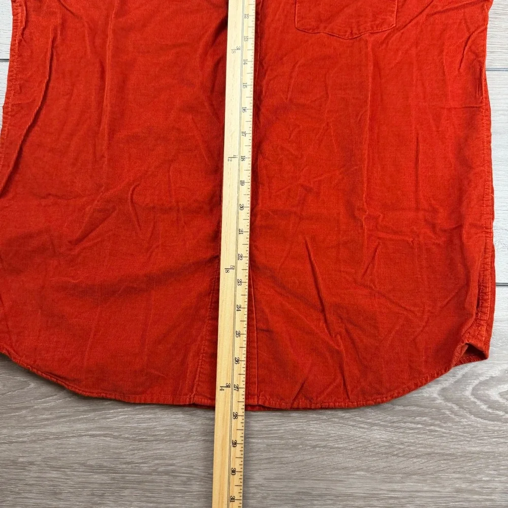 Banana Republic Mens Slim Fit Corduroy Button Down Shirt Orange M